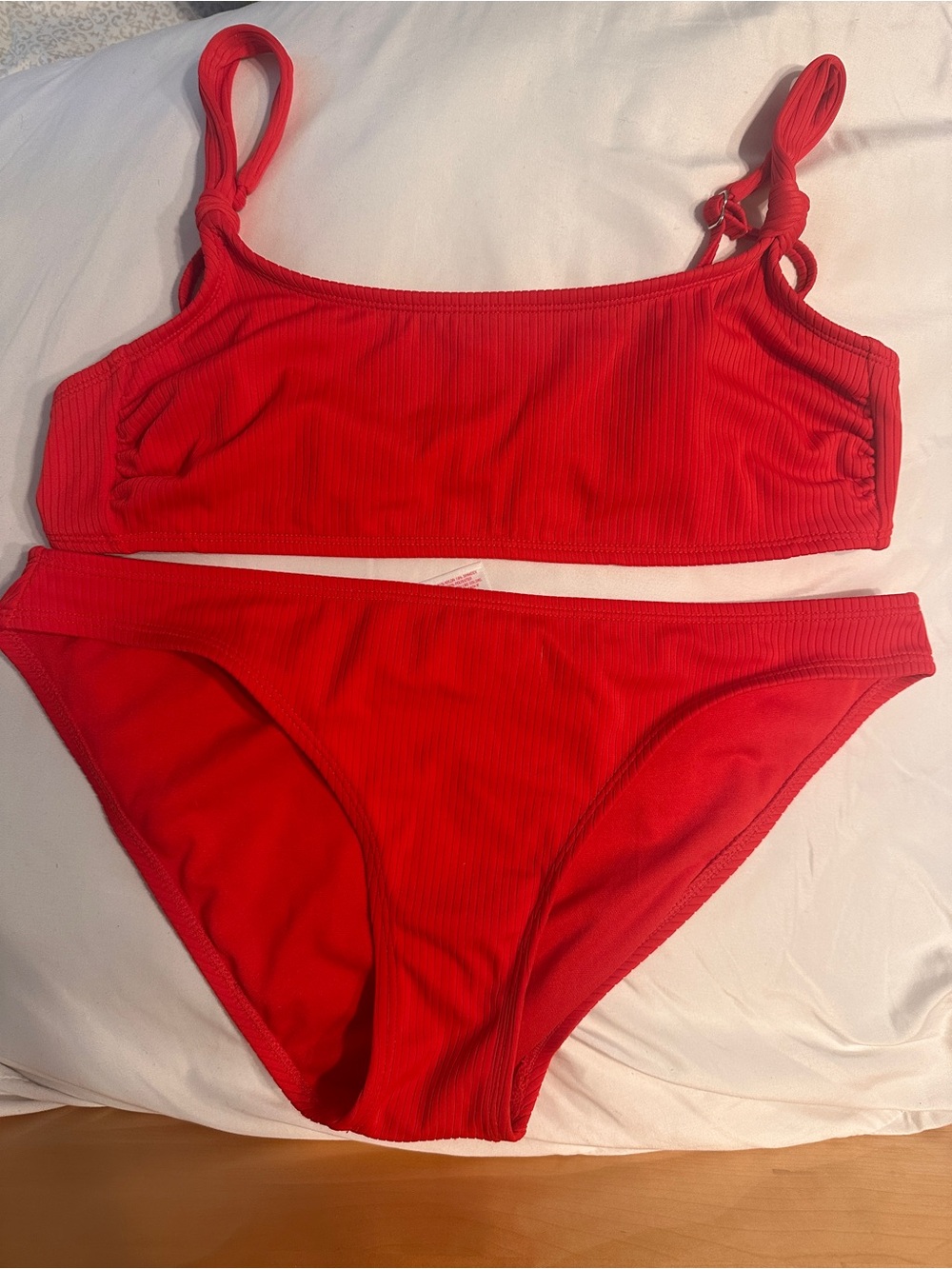 Target xhilaration red ribbed bikini size large